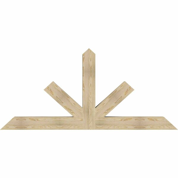 Ekena Millwork Saratoga Rough Sawn Timber Gable Bracket, Douglas Fir, 84"W x 38"H x 6"D x 6"F, 11/12 Pitch GBW084X38X0606SAR00RDF - main